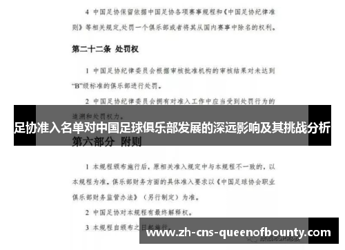 足协准入名单对中国足球俱乐部发展的深远影响及其挑战分析